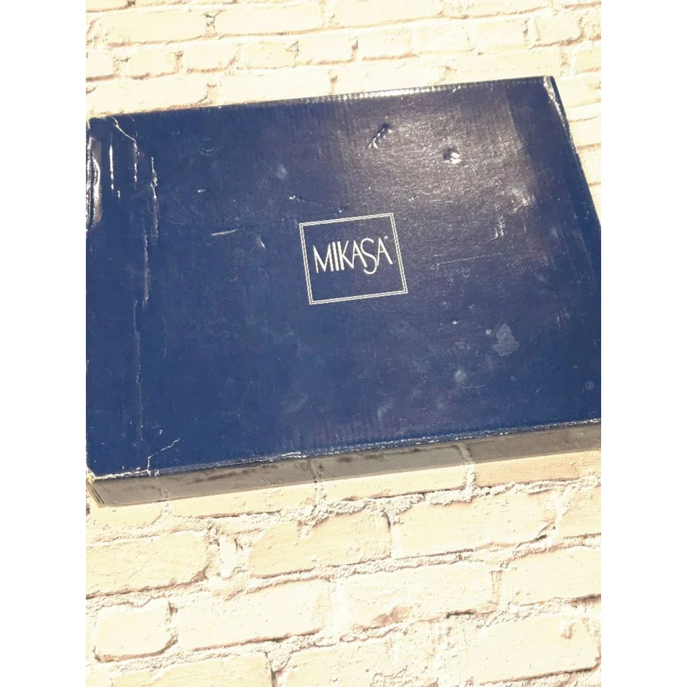 Vintage 1972 Mikasa Princess Frosted Crysta Frame 11.25″ Clear Edging, NIOP,